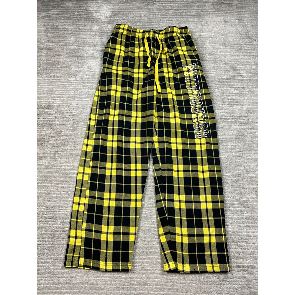 Ohiopyle Pajama Pants Unisex S Yellow Pittsburgh Plaid Flannel Lounge Drawstring